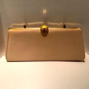 Vintage shell pink clutch 10” x 4”